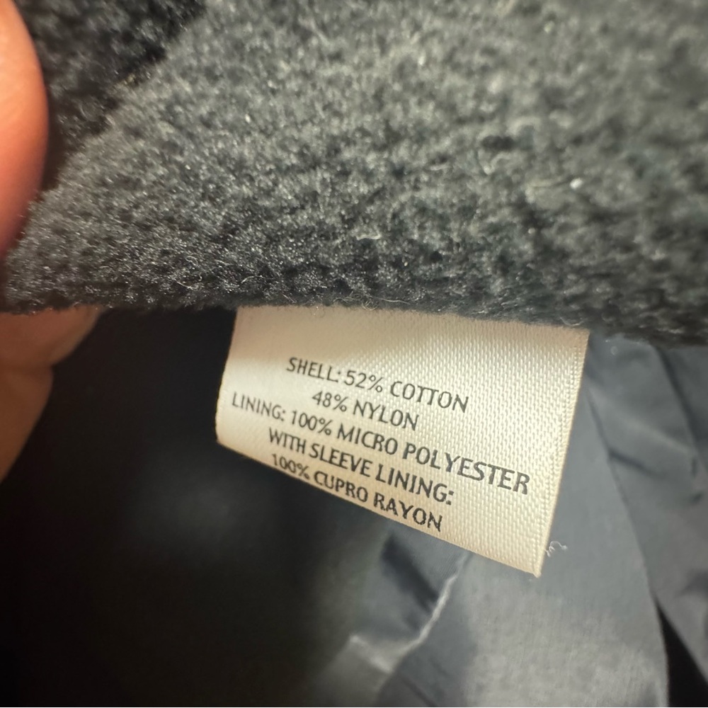 Navy Blue Eileen Fisher Hooded Rain Jacket with Fleece Lining - Picture 4 of 6